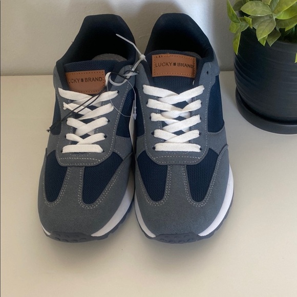 Lucky Brand Gray and Blue Sneakers with Suede and Mesh - Picture 1 of 10